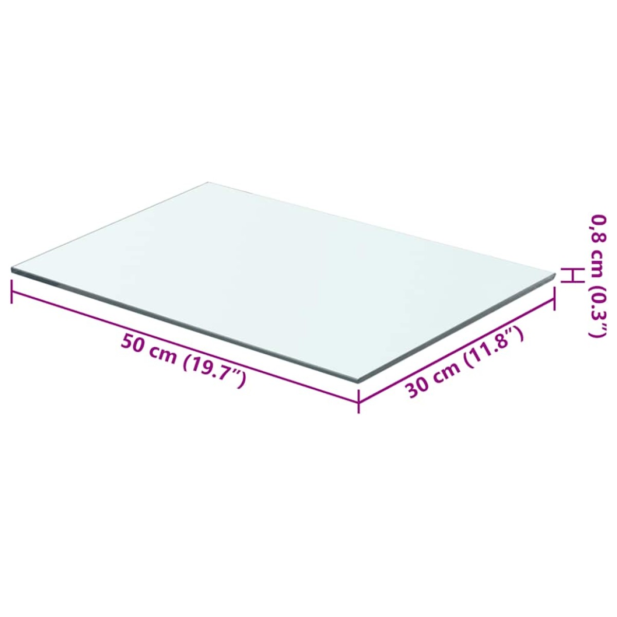 vidaXL Ράφια Πάνελ 2 τεμ. Διάφανα 50 x 30 εκ. Γυάλινα