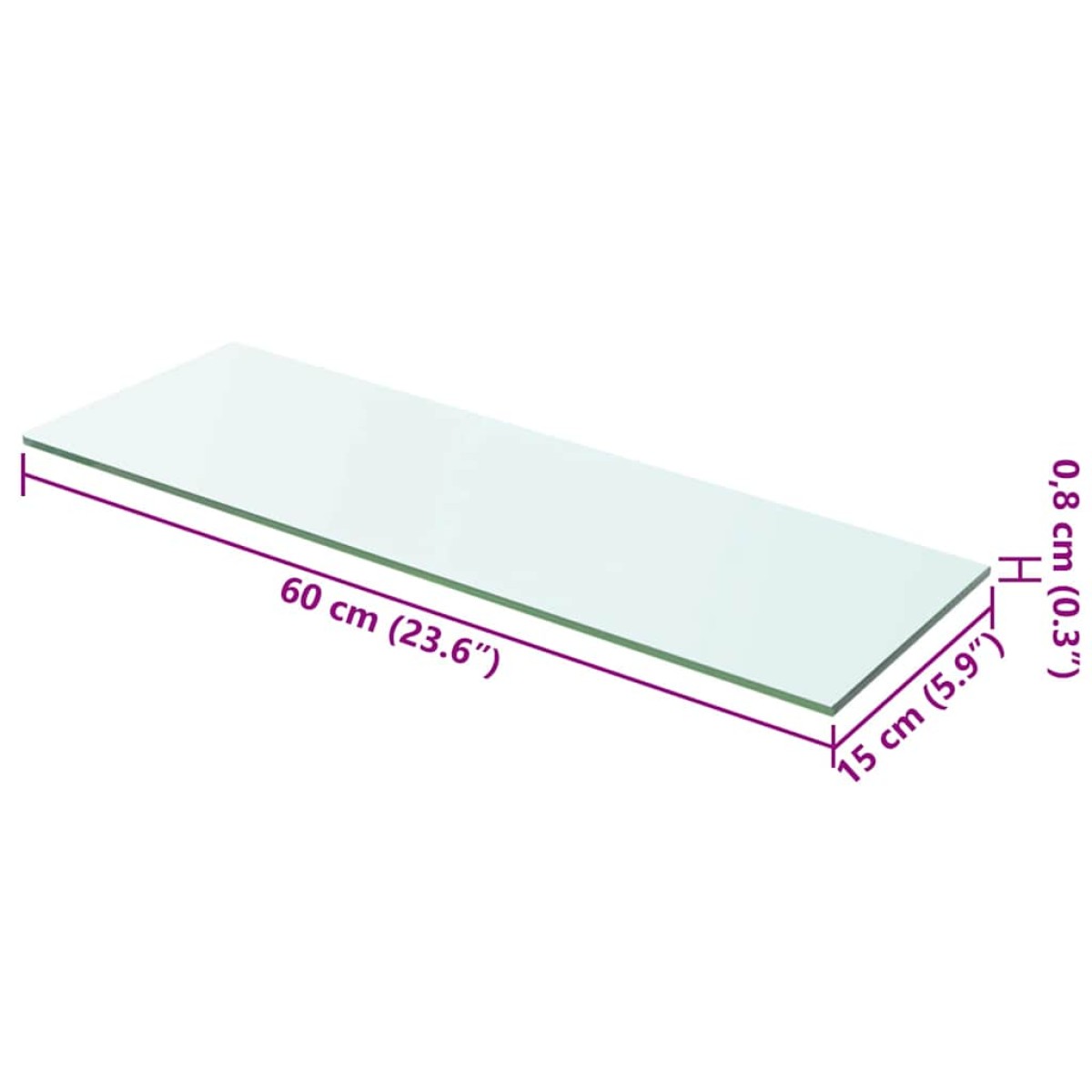vidaXL Ράφια Πάνελ 2 τεμ. Διάφανα 60 x 15 εκ. Γυάλινα
