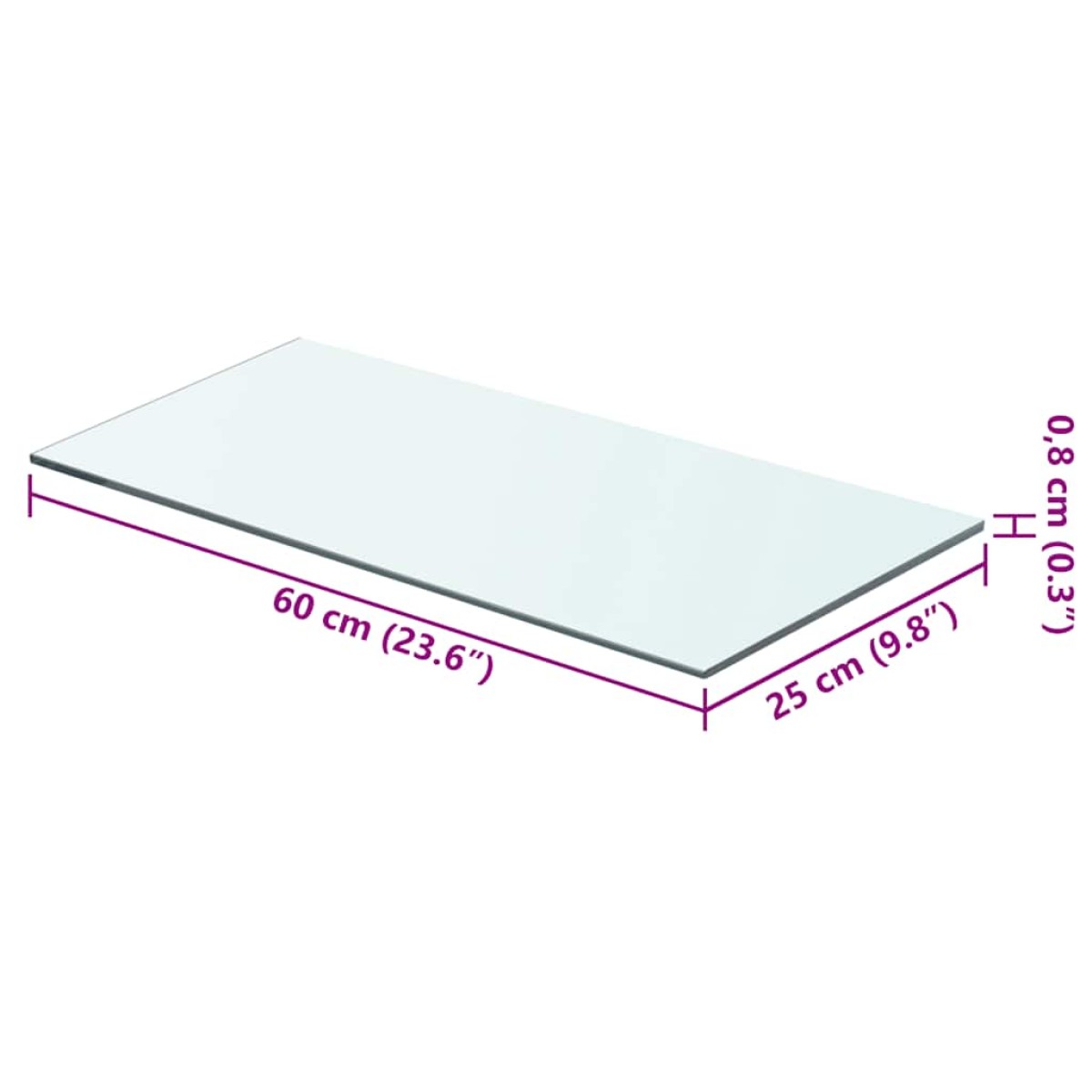 vidaXL Ράφια Πάνελ 2 τεμ. Διάφανα 60 x 25 εκ. Γυάλινα