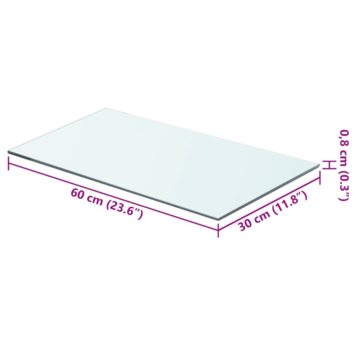 vidaXL Ράφια Πάνελ 2 τεμ. Διάφανα 60 x 30 εκ. Γυάλινα
