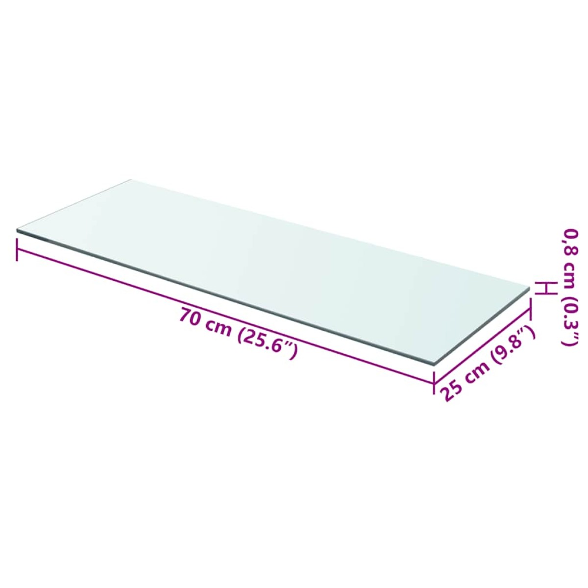 vidaXL Ράφια Πάνελ 2 τεμ. Διάφανα 70 x 25 εκ. Γυάλινα