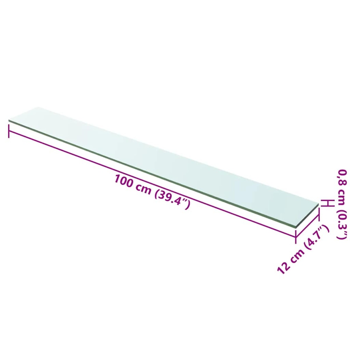 vidaXL Ράφια Πάνελ 2 τεμ. Διάφανα 100 x 12 εκ. Γυάλινα