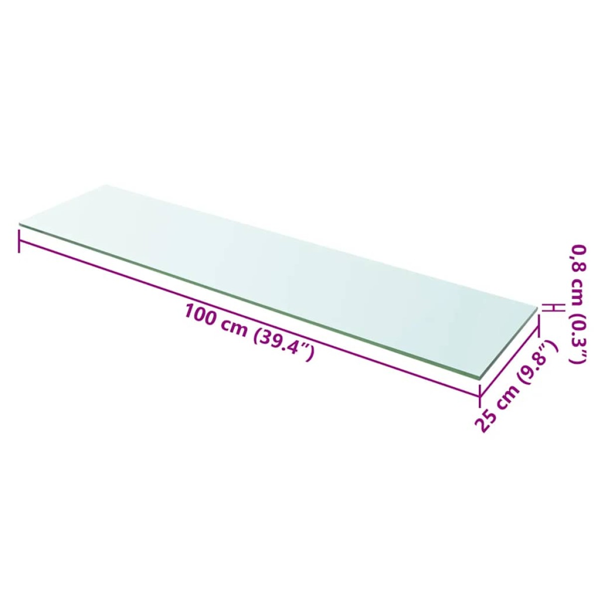 vidaXL Ράφια Πάνελ 2 τεμ. Διάφανα 100 x 25 εκ. Γυάλινα