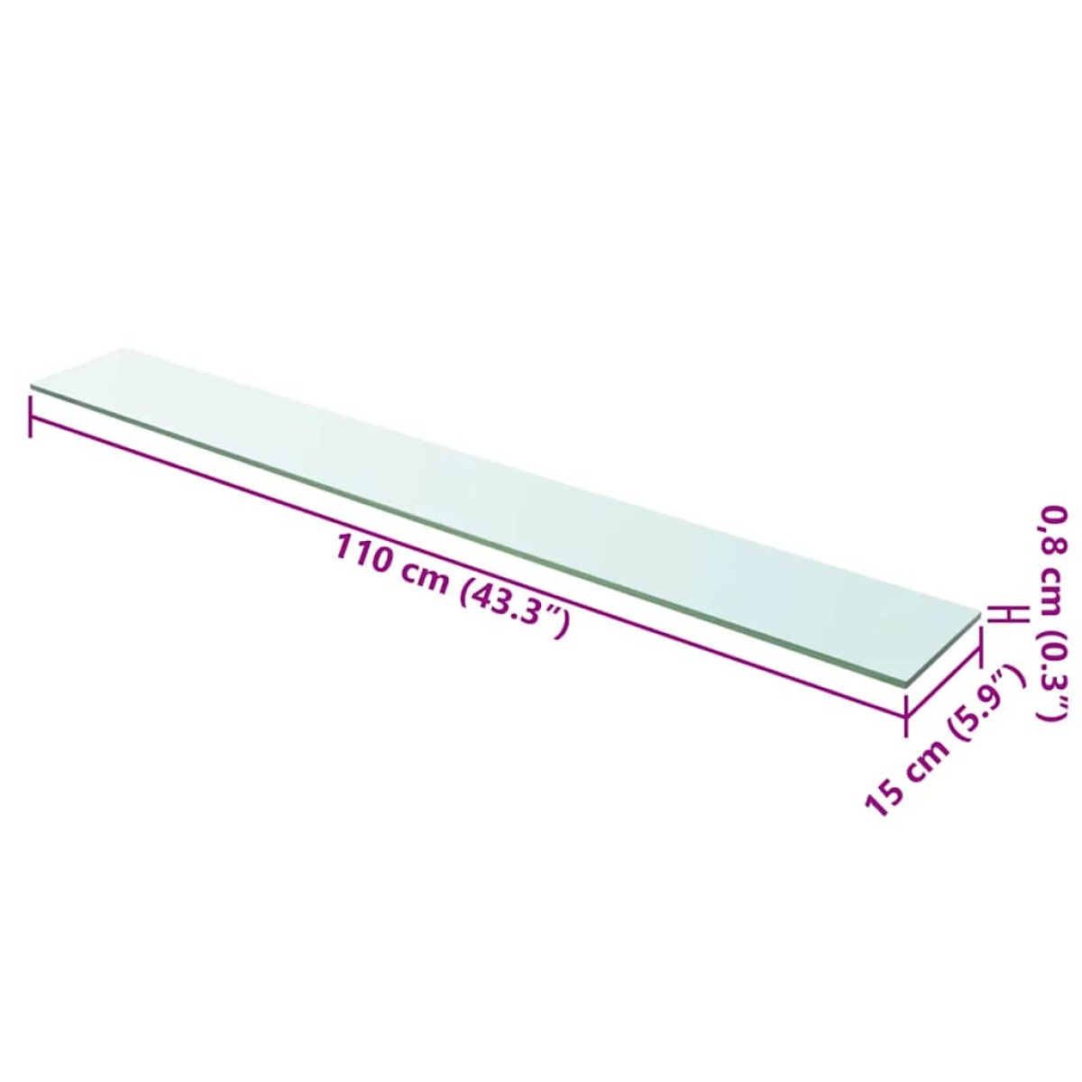 vidaXL Ράφια Πάνελ 2 τεμ. Διάφανα 110 x 15 εκ. Γυάλινα