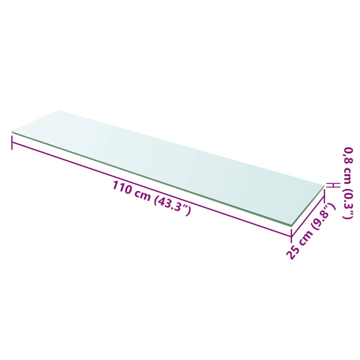 vidaXL Ράφια Πάνελ 2 τεμ. Διάφανα 110 x 25 εκ. Γυάλινα