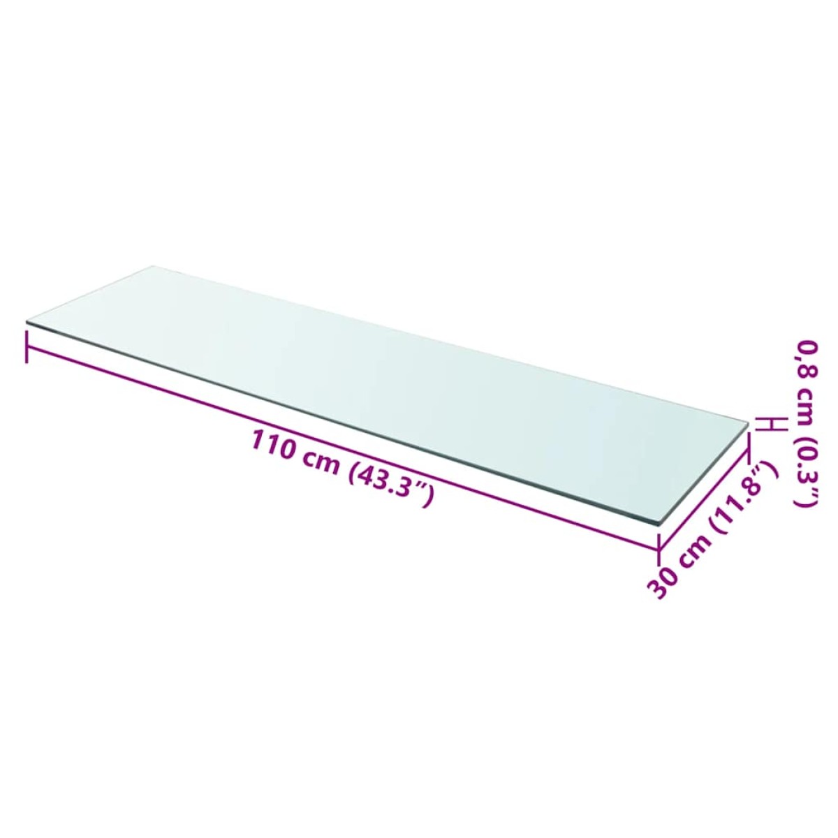 vidaXL Ράφια Πάνελ 2 τεμ. Διάφανα 110 x 30 εκ. Γυάλινα