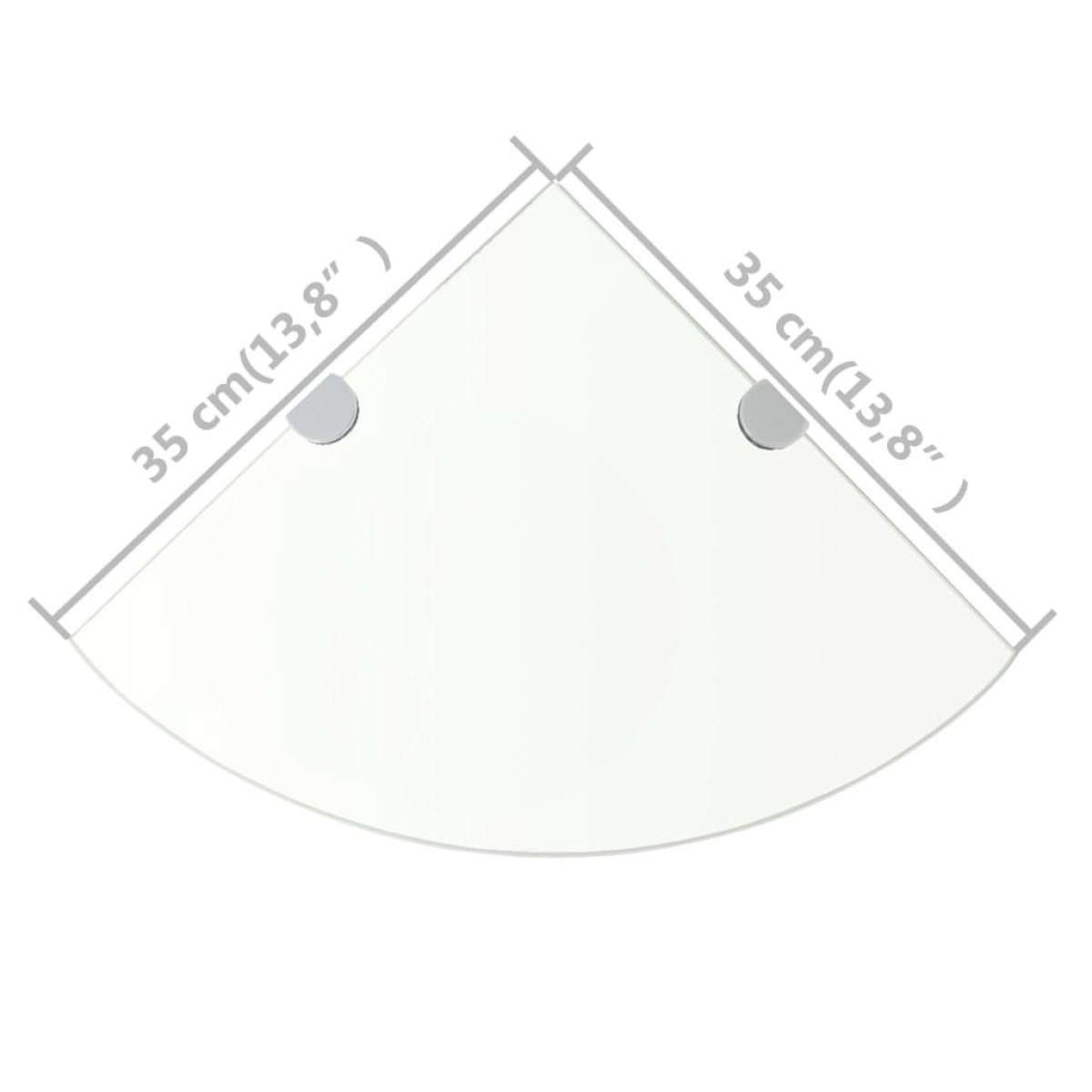 vidaXL Ράφια Γωνία 2 τεμ Διάφανα 35x35 εκ Γυάλινα + Στηρίγματα Χρωμίου