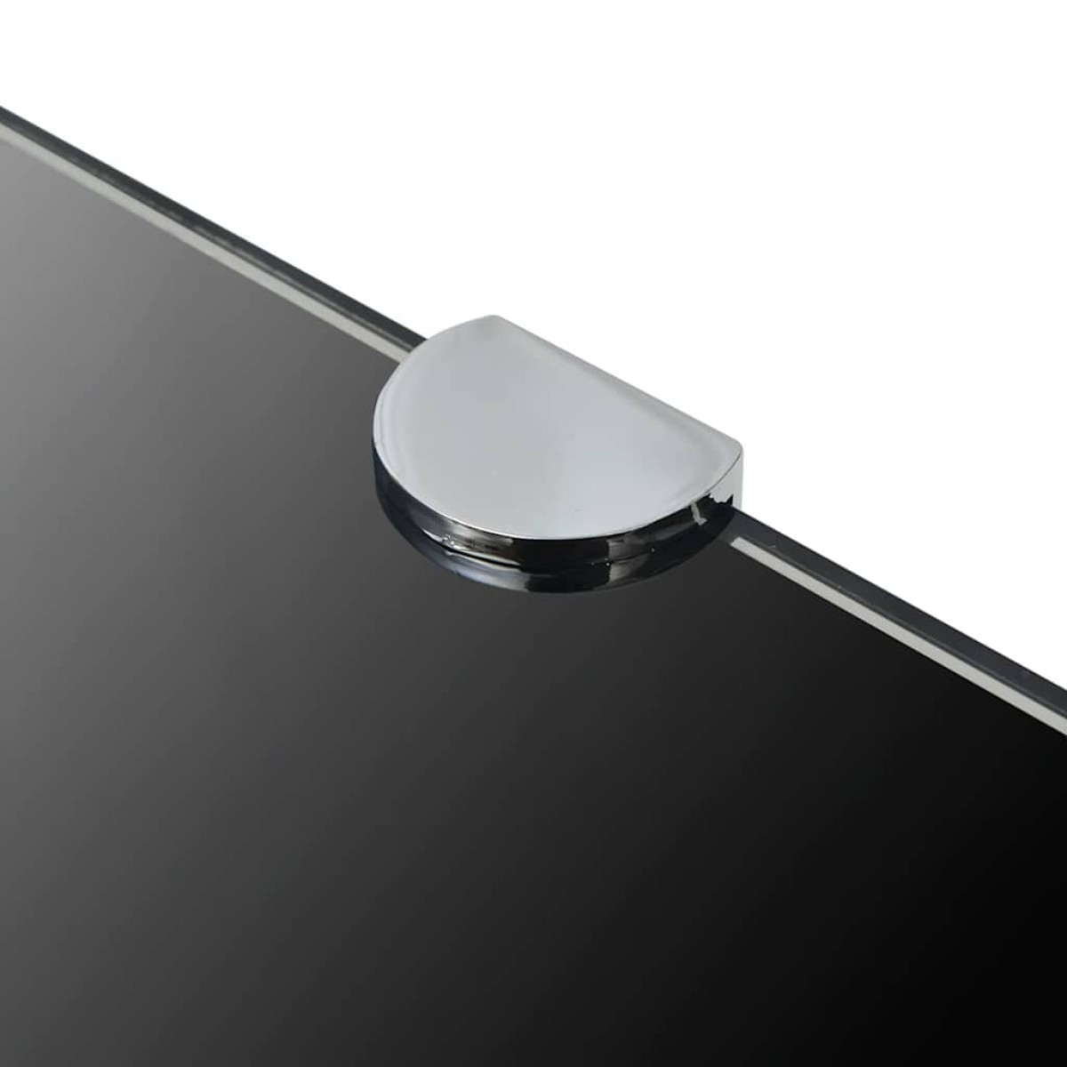 vidaXL Ράφια Γωνία 2 τεμ Μαύρα 45x45 εκ Γυάλινα + Στηρίγματα Χρωμίου