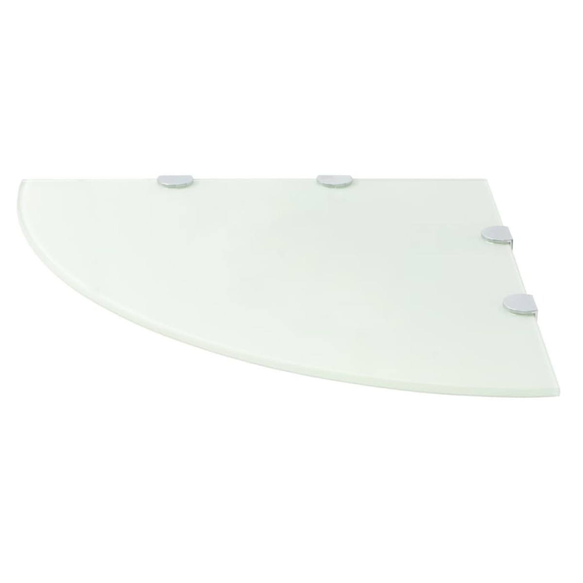 vidaXL Ράφια Γωνία 2 τεμ Λευκά 45x45 εκ Γυάλινα + Στηρίγματα Χρωμίου