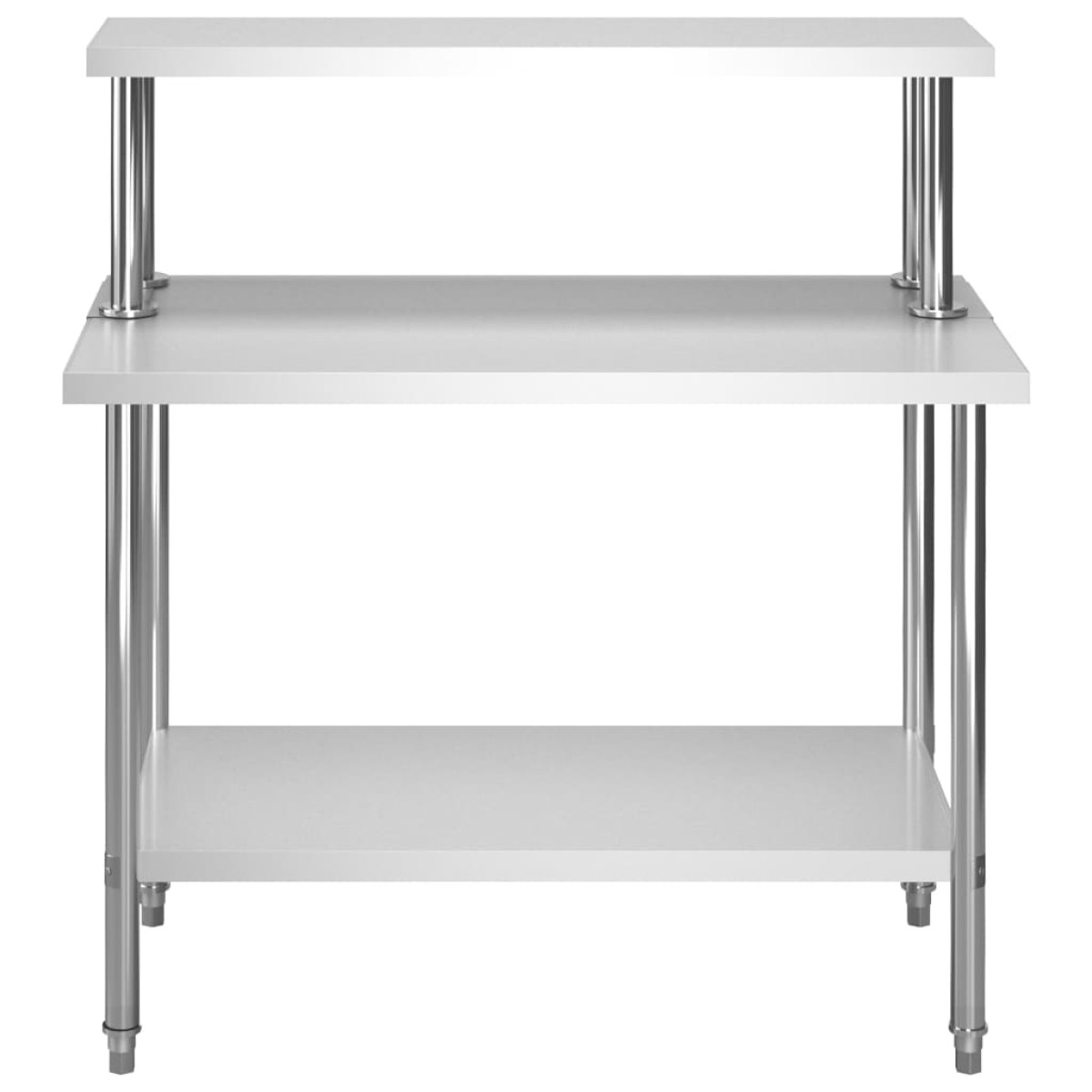 vidaXL Τραπέζι Εργασίας Κουζίνας με Ράφι 120x60x120 εκ. Ανοξ. Ατσάλι