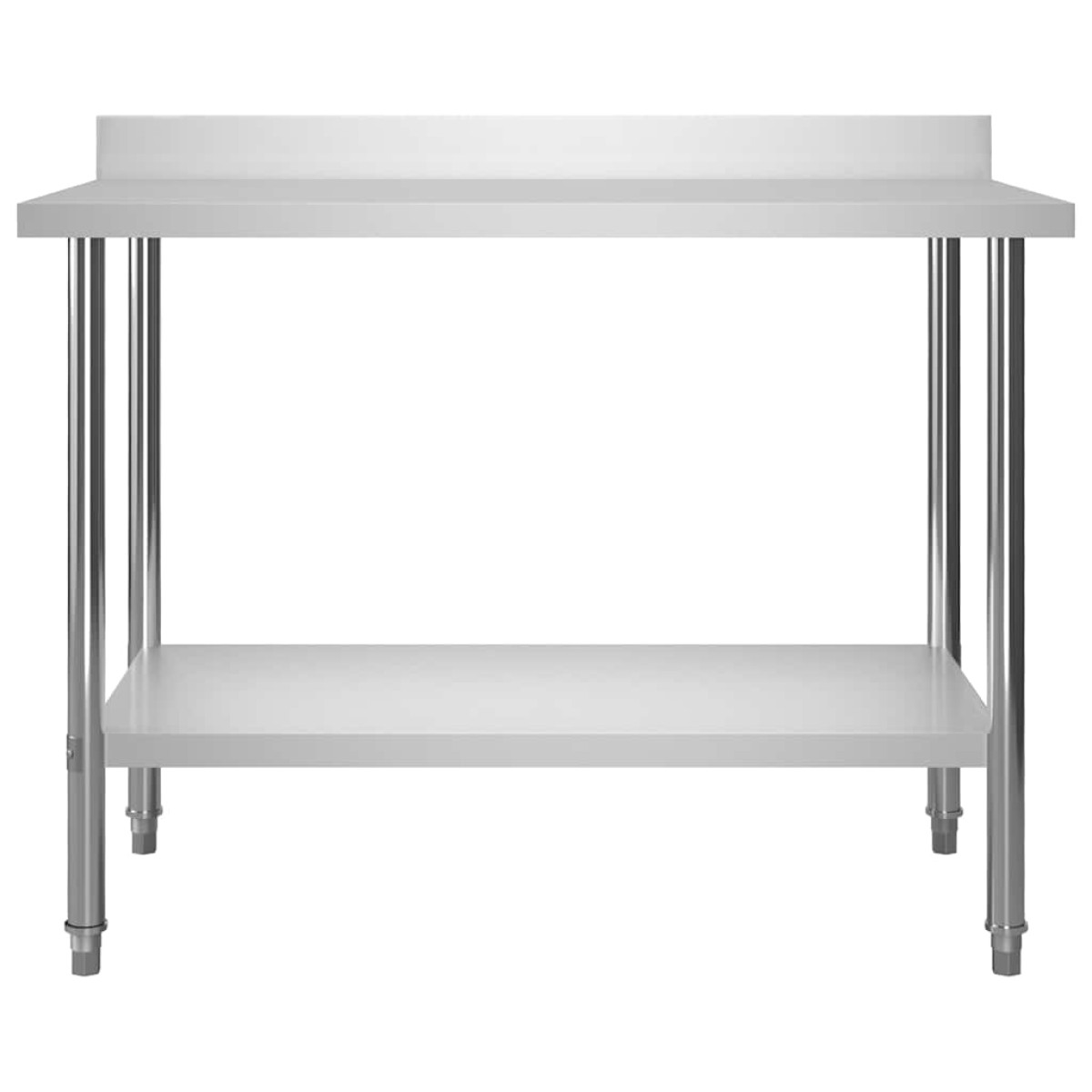 vidaXL Πάγκος Εργασίας Κουζίνας με Ράφια 120x60x150 εκ. Ανοξ. Ατσάλι