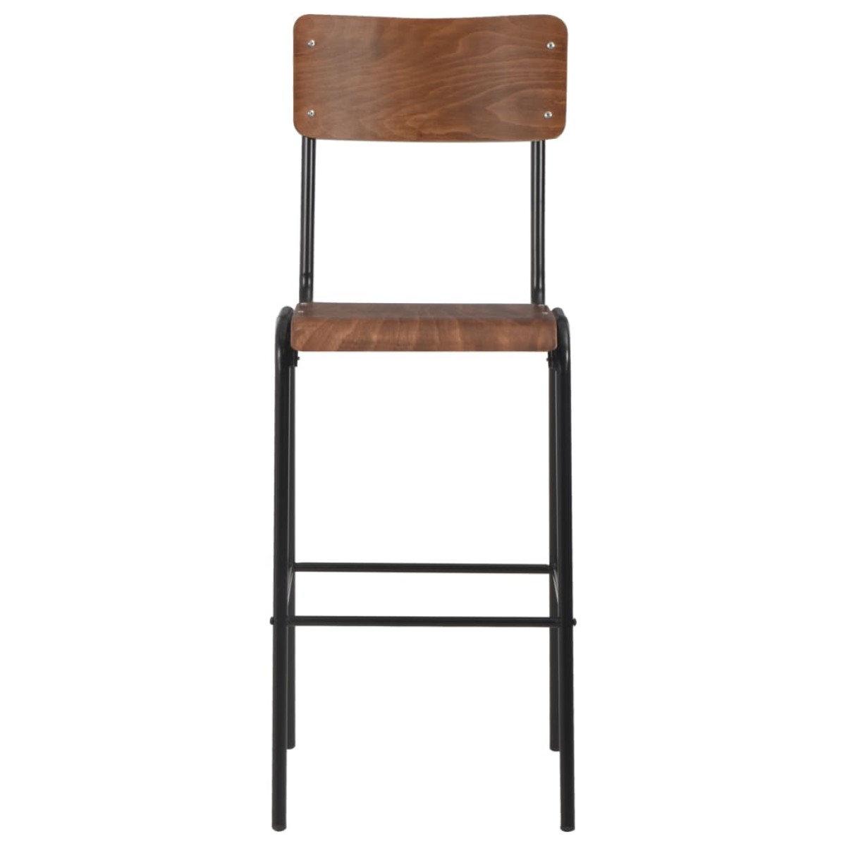 vidaXL Σκαμπό Μπαρ 4 τεμ. Μαύρα από Μασίφ Κόντρα Πλακέ και Ατσάλι