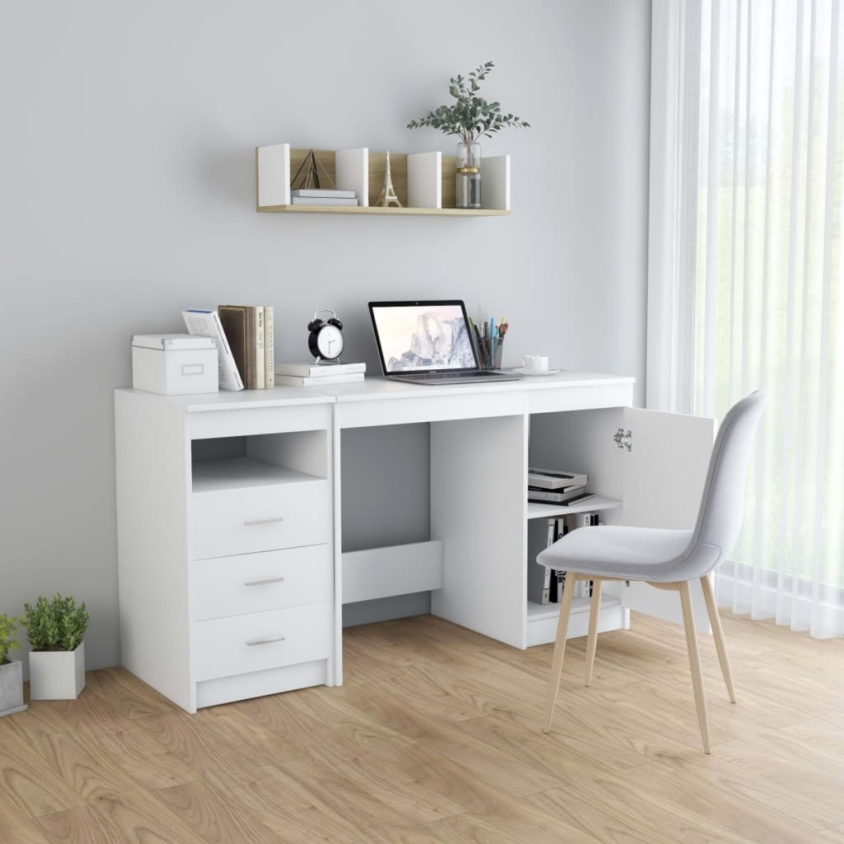 vidaXL Γραφείο Λευκό 140 x 50 x 76 εκ. από Μοριοσανίδα