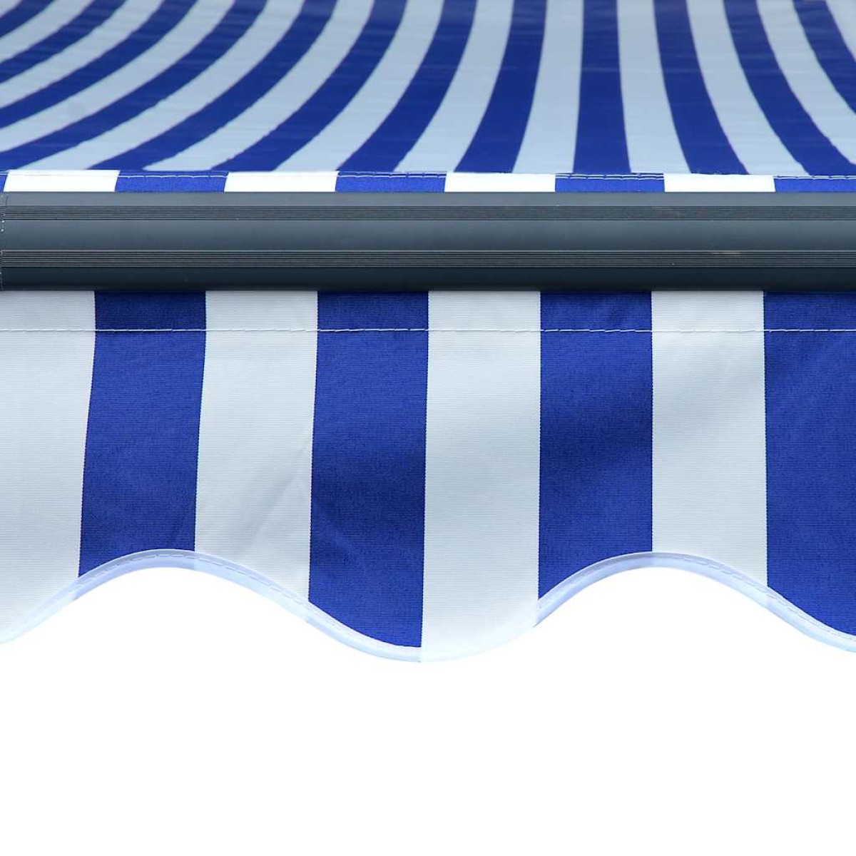 vidaXL Τέντα Συρόμενη Χειροκίνητη με LED Μπλε/Λευκό 300 x 250 εκ.