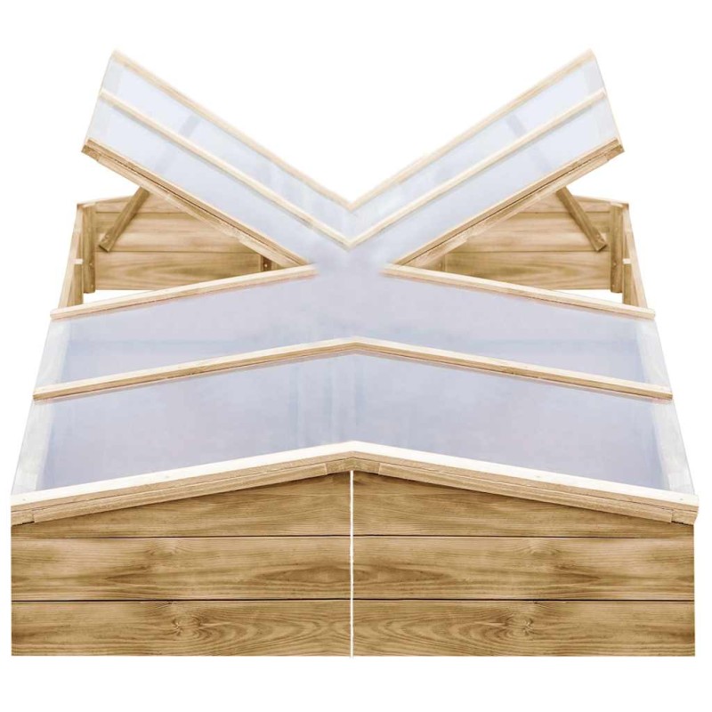 vidaXL Θερμοκήπια-Σπορεία 2 τεμ. 200x50x35 εκ. Εμποτισμένο Ξύλο Πεύκου