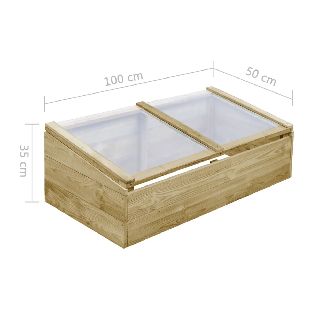 vidaXL Θερμοκήπια-Σπορεία 2 τεμ. 100x50x35 εκ. Εμποτισμένο Ξύλο Πεύκου