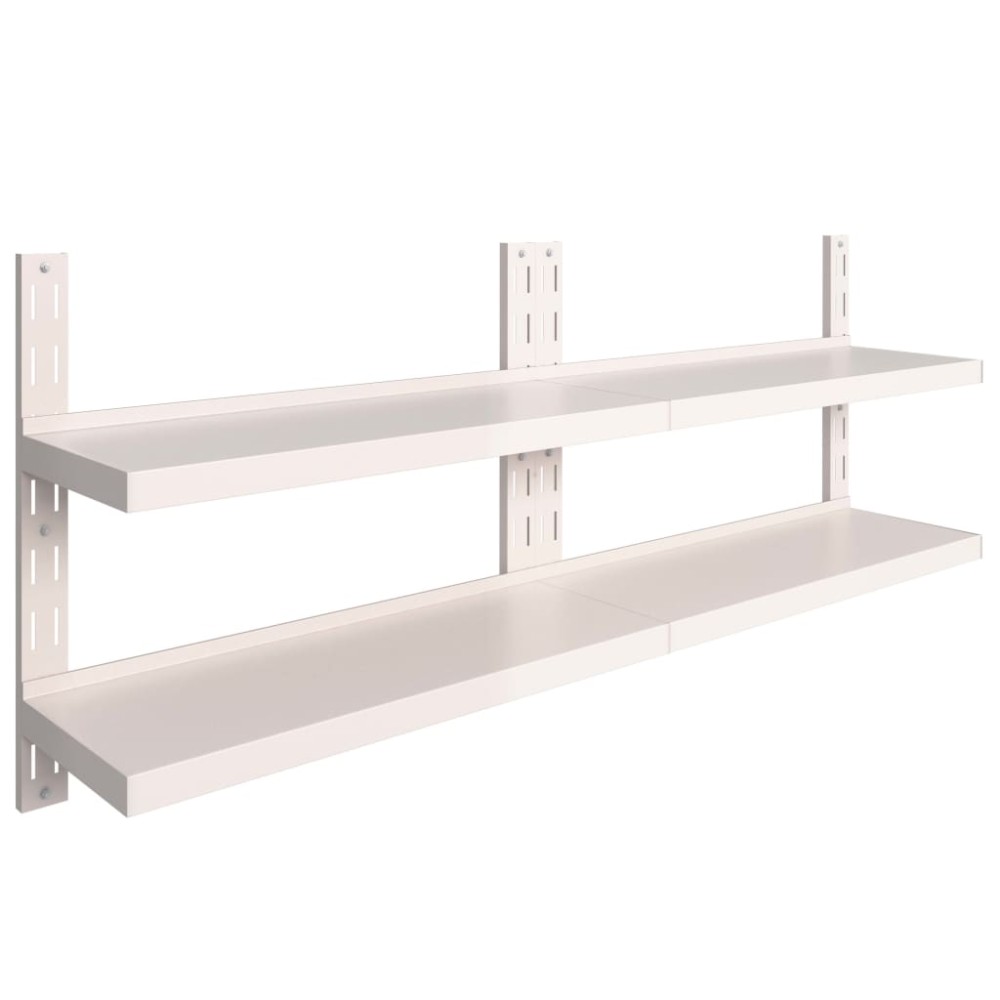 vidaXL Ράφια Τοίχου 2 Επιπέδων 2 τεμ. 200 x 30 εκ. Ανοξείδωτο Ατσάλι