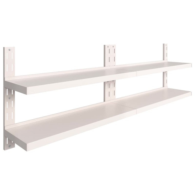 vidaXL Ράφια Τοίχου 2 Επιπέδων 2 τεμ. 240 x 30 εκ. Ανοξείδωτο Ατσάλι