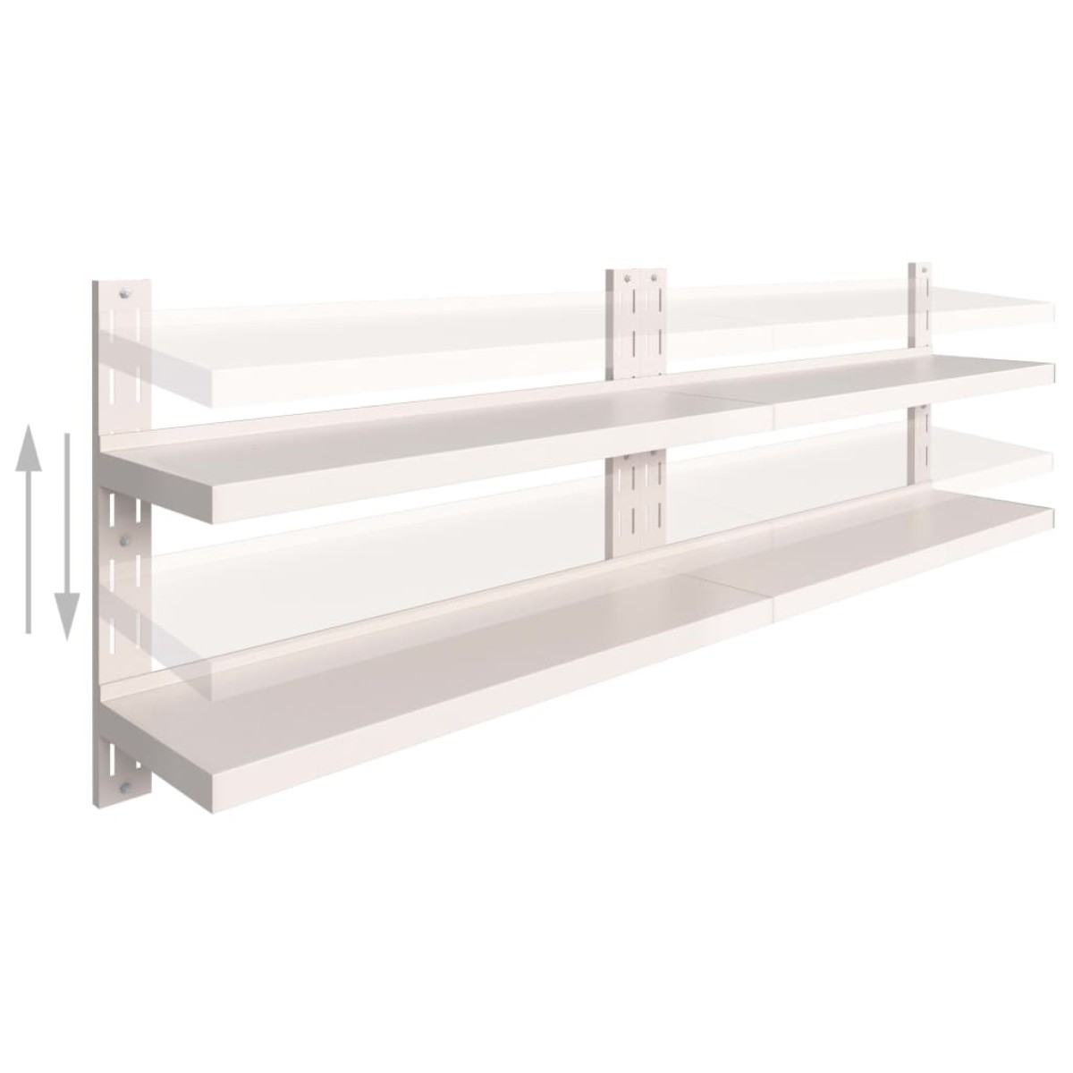 vidaXL Ράφια Τοίχου 2 Επιπέδων 2 τεμ. 240 x 30 εκ. Ανοξείδωτο Ατσάλι