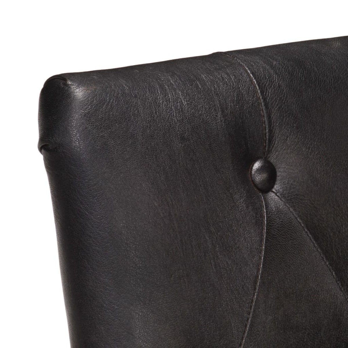 vidaXL Καρέκλες Τραπεζαρίας 4 τεμ. Μαύρες από Γνήσιο Δέρμα Κατσίκας