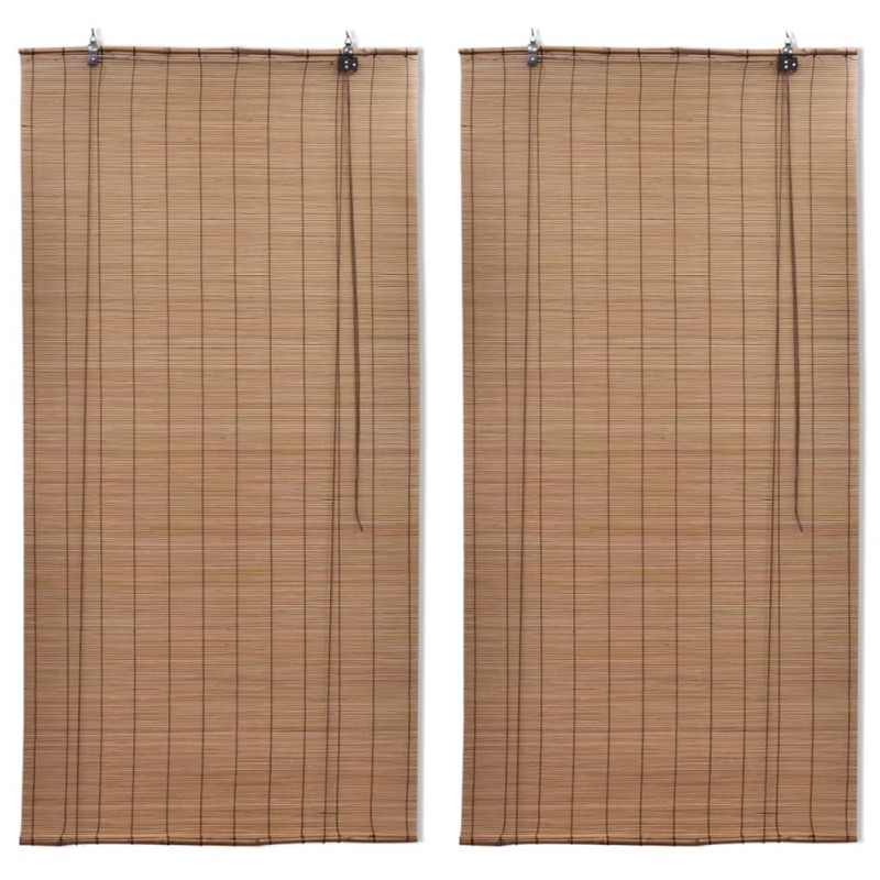 vidaXL Στόρια Σκίασης 2 τεμ. Καφέ 150 x 220 εκ. από Μπαμπού