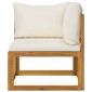 vidaXL Σαλόνι Κήπου 7 Τεμαχίων Μασίφ Ξύλο Ακακίας με Κρεμ Μαξιλάρια