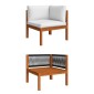 vidaXL Σαλόνι Κήπου 7 Τεμαχίων Κρεμ Μασίφ Ξύλο Ακακίας με Μαξιλάρια