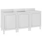 vidaXL Λάντζα Κλειστή με Ερμάριο 180 x 60 x 96 εκ. Ανοξείδωτο Ατσάλι