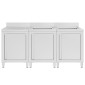 vidaXL Λάντζα Κλειστή με Ερμάριο 180 x 60 x 96 εκ. Ανοξείδωτο Ατσάλι