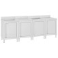 vidaXL Λάντζα Κλειστή με Ερμάριο 240 x 60 x 96 εκ. Ανοξείδωτο Ατσάλι