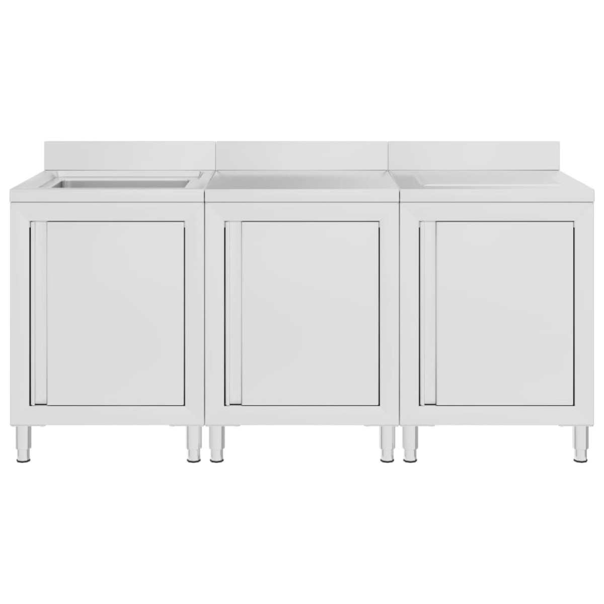 vidaXL Λάντζα Κλειστή με Ερμάριο 180 x 60 x 96 εκ. Ανοξείδωτο Ατσάλι