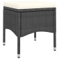 vidaXL Σετ Τραπεζαρίας Κήπου 5 Τεμαχίων Μαύρο Συνθ. Ρατάν/Ψημένο Γυαλί