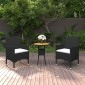 vidaXL Σετ Επίπλων Bistro Κήπου 3 τεμ. Μαύρο από Συνθετικό Ρατάν