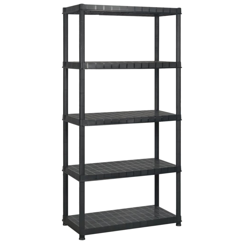 vidaXL Ραφιέρα Αποθήκευσης 5 Επιπέδων Μαύρη 255x40x185 εκ. Πλαστική