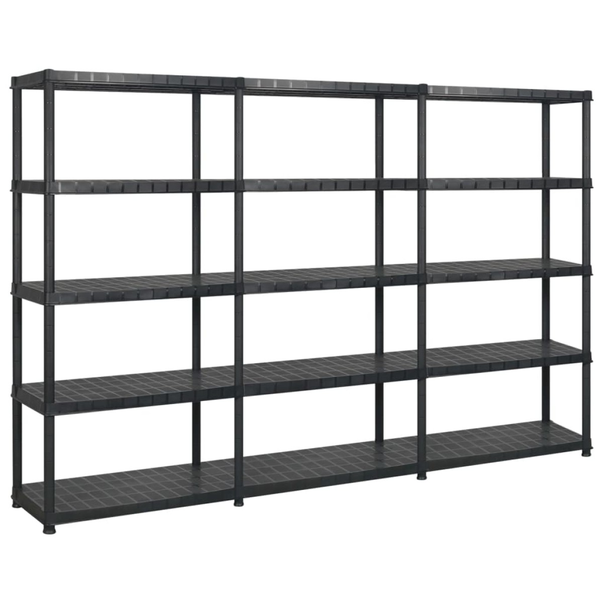 vidaXL Ραφιέρα Αποθήκευσης 5 Επιπέδων Μαύρη 274,5x45,7x185 εκ Πλαστική
