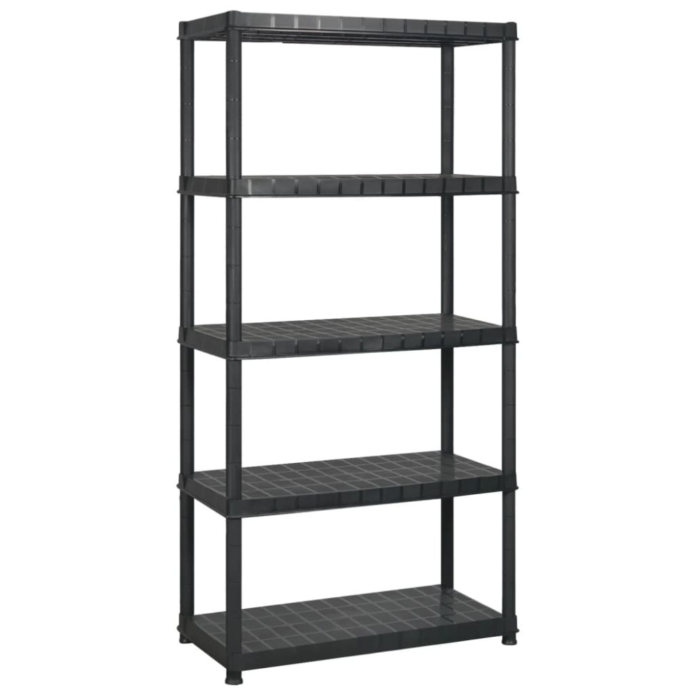 vidaXL Ραφιέρα Αποθήκευσης 5 Επιπέδων Μαύρη 340x40x185 εκ. Πλαστική