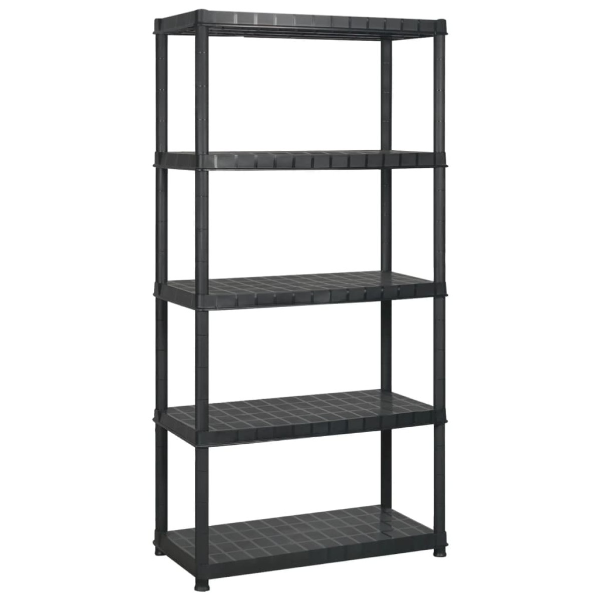 vidaXL Ραφιέρα Αποθήκευσης 5 Επιπέδων Μαύρη 340x40x185 εκ. Πλαστική