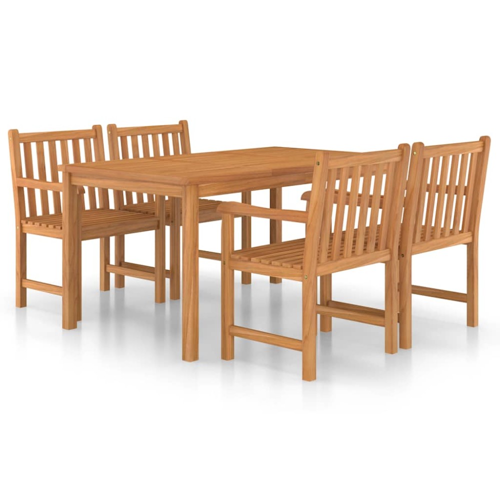 vidaXL Σετ Τραπεζαρίας Κήπου 5 τεμαχίων από Μασίφ Ξύλο Teak 150x90 εκ.