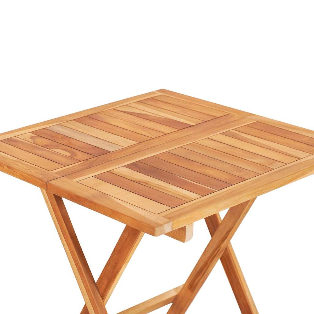 vidaXL Σετ Επίπλων Mπιστρό 3 τεμ. Μασίφ Ξύλο Teak με Μπεζ Μαξιλάρια