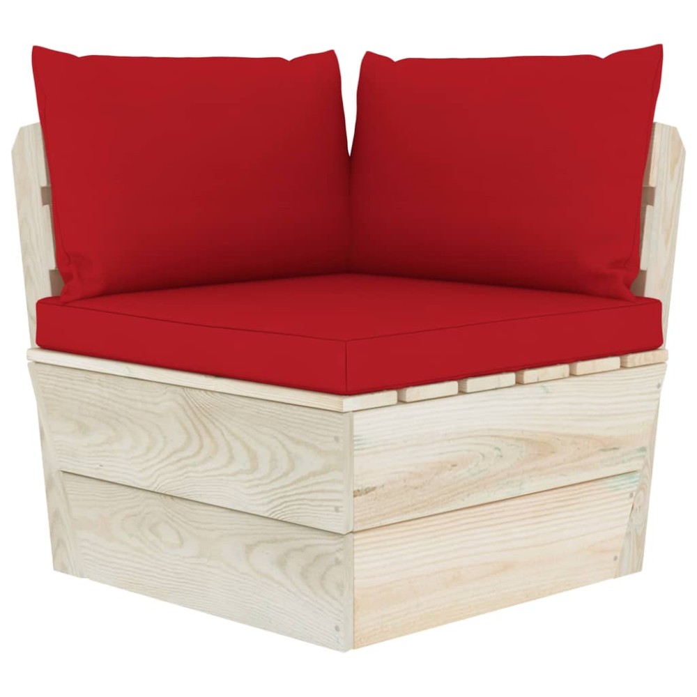 vidaXL Καναπές Κήπου Γωνιακός από Παλέτες Εμποτισμένο Ξύλο Ερυθρελάτης