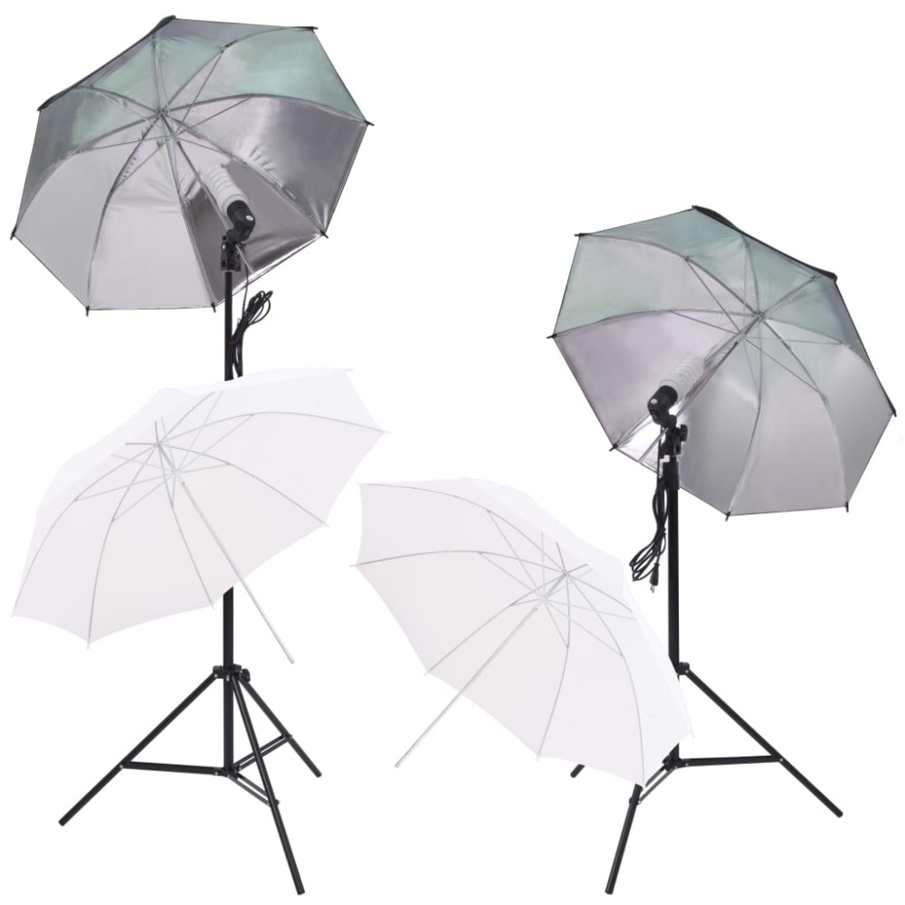 vidaXL Κιτ Φωτογραφικού Στούντιο με Softbox,Ομπρέλες,Φόντο&Ανακλαστήρα