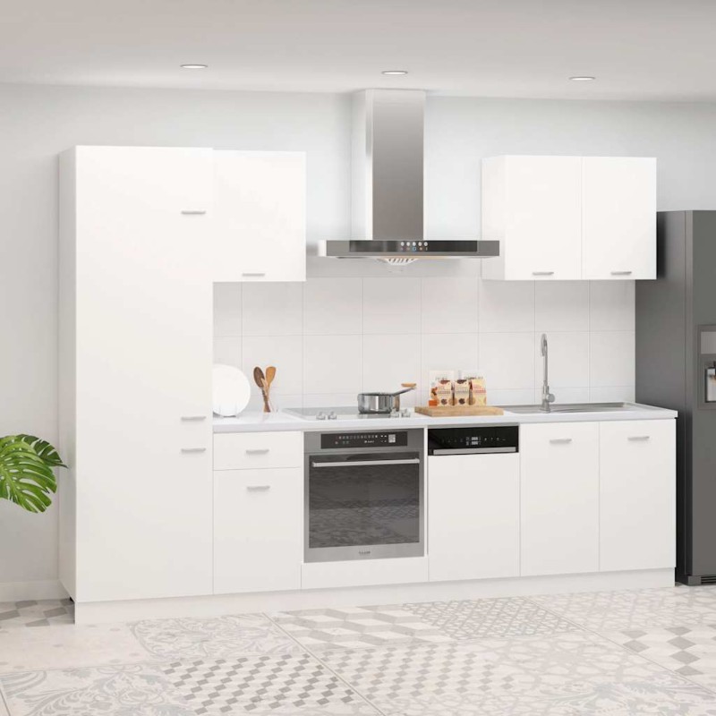 vidaXL Σετ Ντουλαπιών Κουζίνας 7 Τεμαχίων "Lyon" Λευκό από Μηχανικά Ξύλινα Έπιπλα