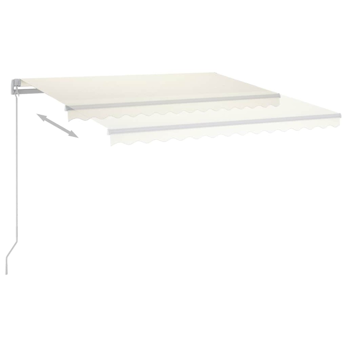 vidaXL Τέντα Συρόμενη Χειροκίνητη με LED Κρεμ 300 x 250 εκ.