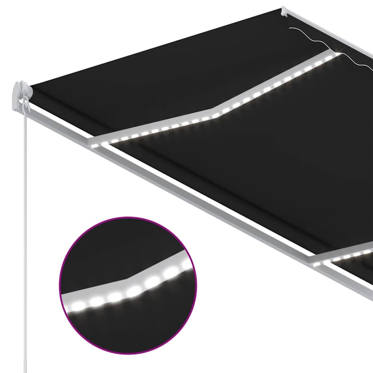 vidaXL Τέντα Συρόμενη Χειροκίνητη με LED Ανθρακί 300 x 250 εκ.