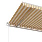 vidaXL Τέντα Συρόμενη Αυτόματη Κίτρινο / Λευκό 350 x 250 εκ.
