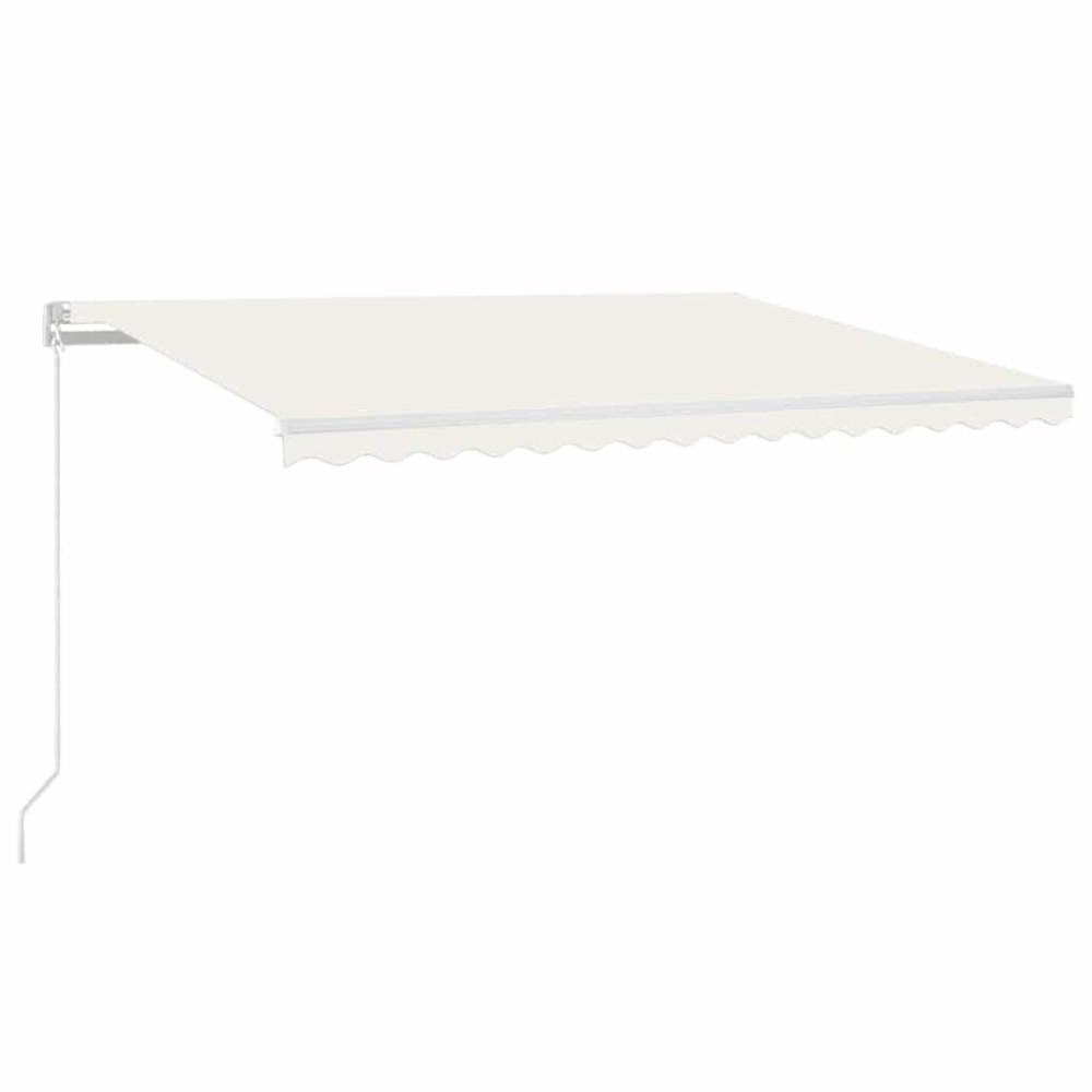 vidaXL Τέντα Συρόμενη Χειροκίνητη με LED Κρεμ 400 x 300 εκ.