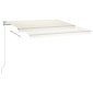 vidaXL Τέντα Συρόμενη Χειροκίνητη με LED Κρεμ 400 x 300 εκ.