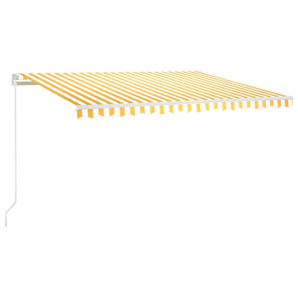 vidaXL Τέντα Συρόμενη Χειροκίνητη με LED Κίτρινο / Λευκό 400 x 300 εκ.