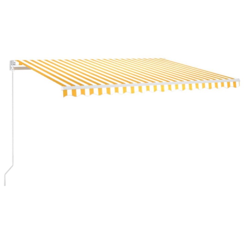vidaXL Τέντα Συρόμενη Αυτόματη Kίτρινο / Λευκό 450 x 300 εκ.
