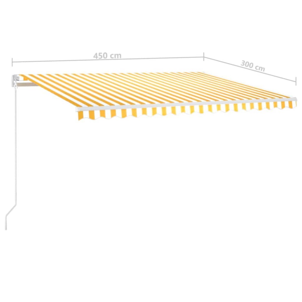 vidaXL Τέντα Συρόμενη Αυτόματη Kίτρινο / Λευκό 450 x 300 εκ.